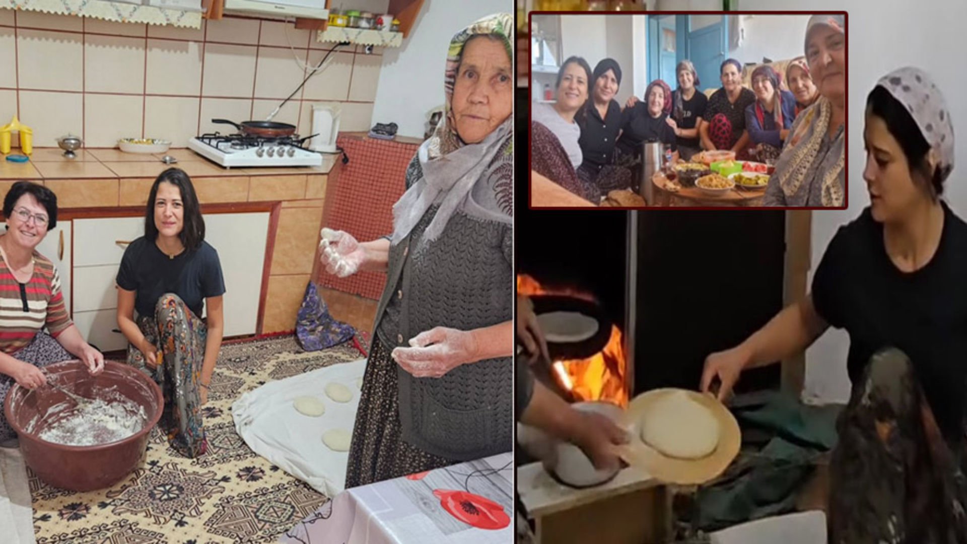 Köyde bazlama açtı