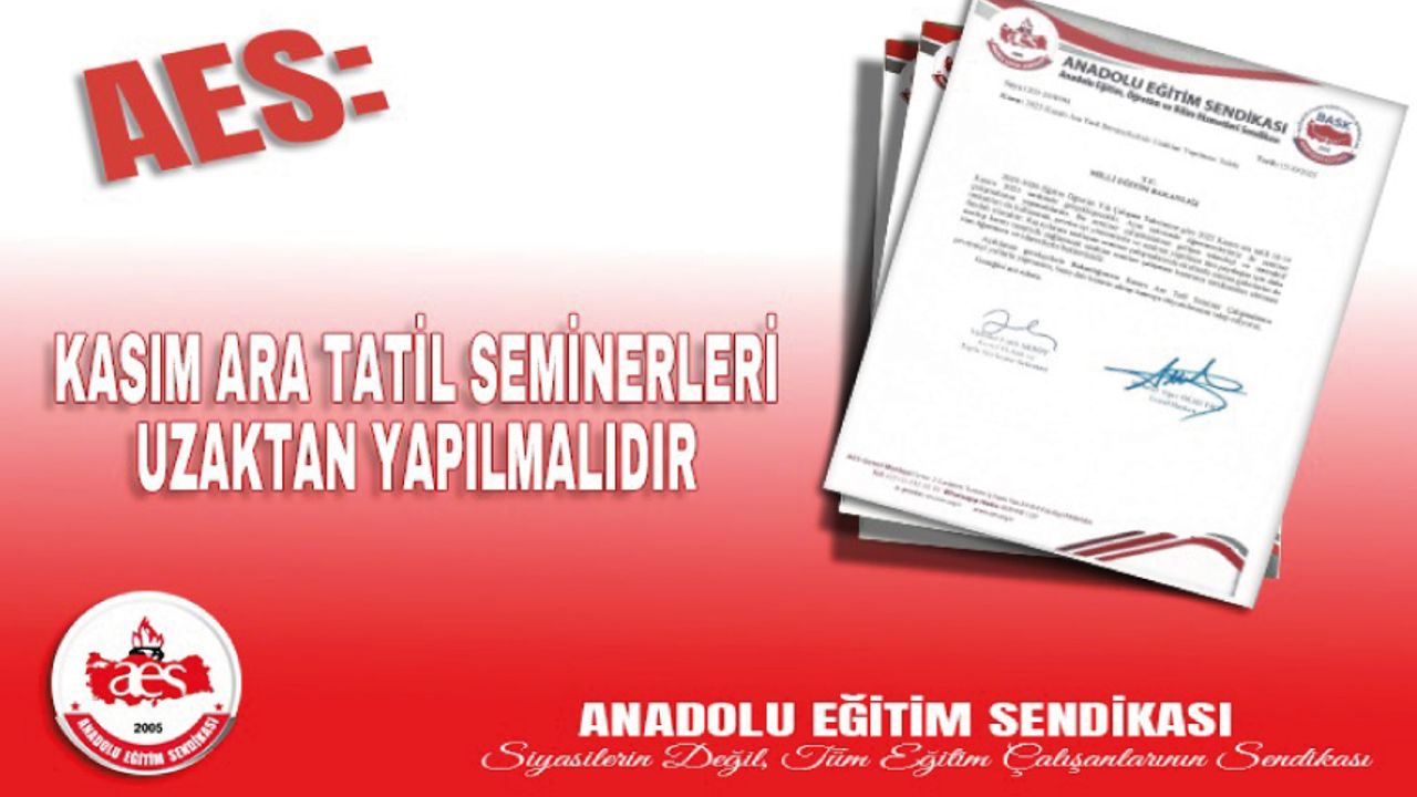 Kasım Ara Tatil Seminerleri Uzaktan Yapılmalıdır Kasım Ara Tatil Seminerleri Uzaktan Yapılmalıdır