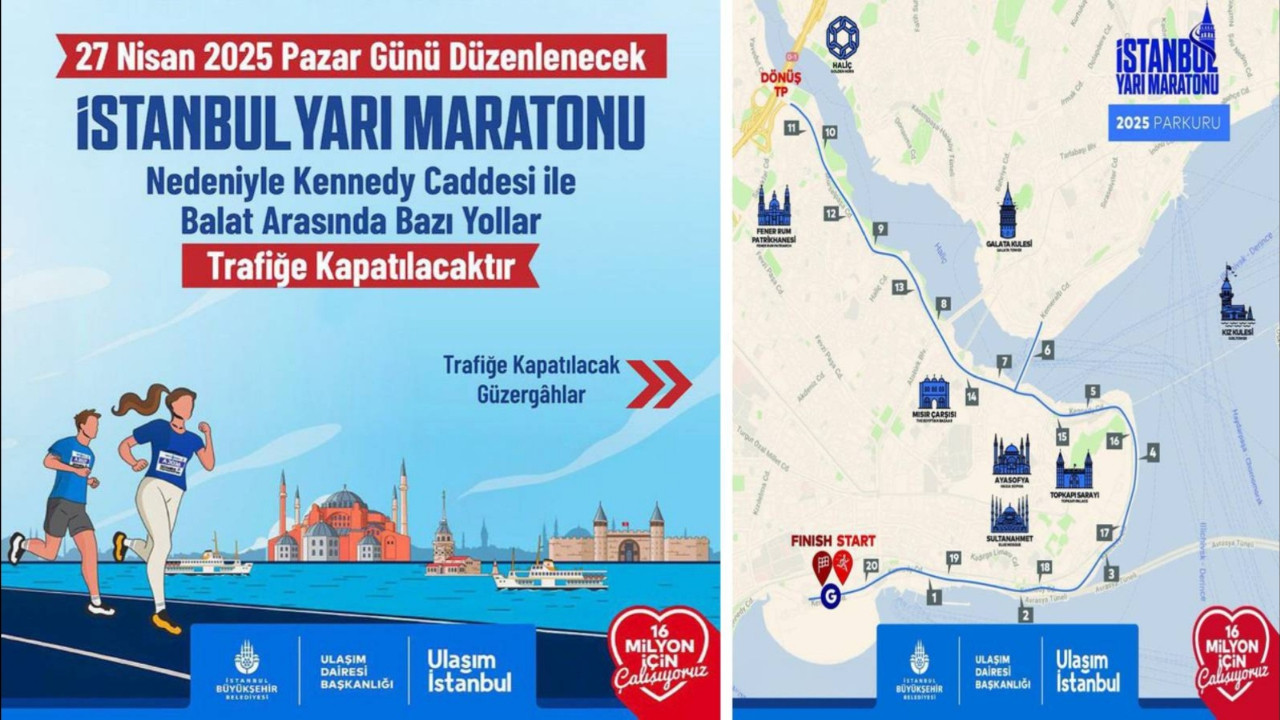 İstanbul Maratonu için bazı yollar trafiğe kapatıldı